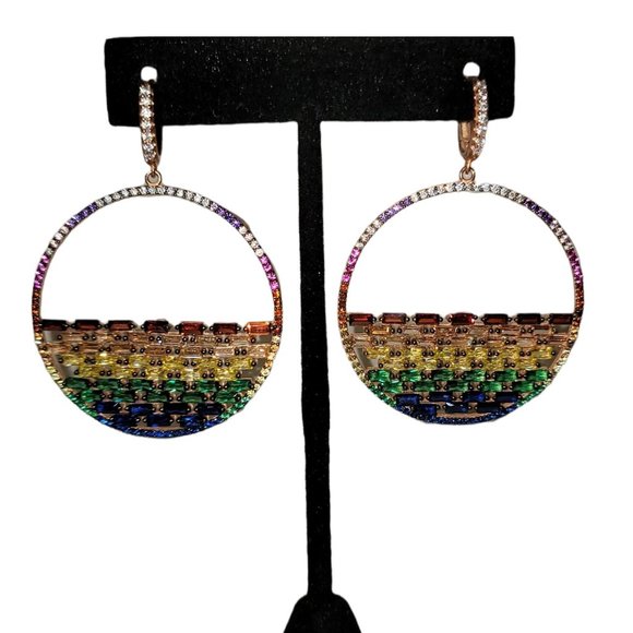 Sterling Earrings 24k Plate Swarovski Crystals